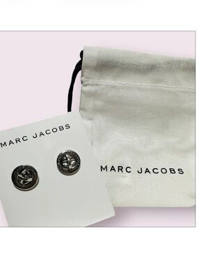 New Authentic Marc Jacobs Silver turn lock earrings,Retail $85